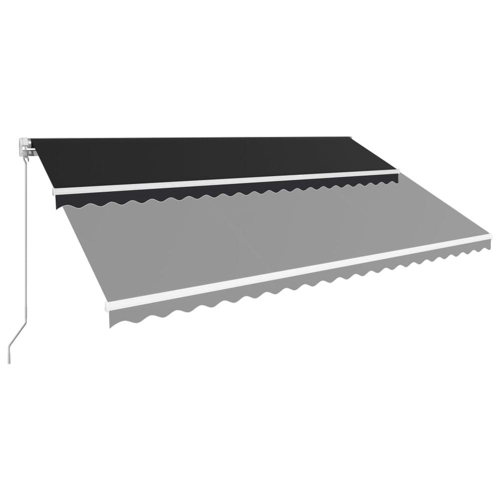 Manual Retractable Awning 196.9"x118.1" Anthracite. Picture 2
