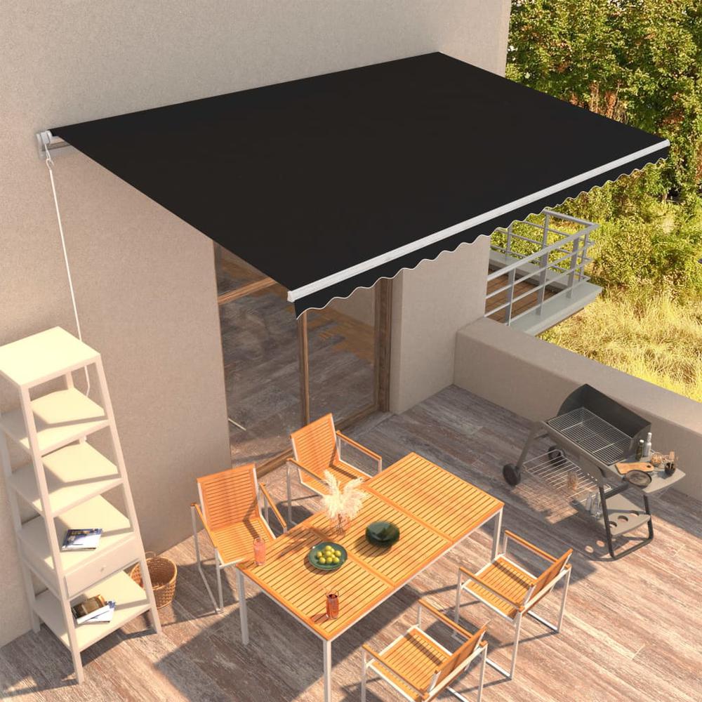 Manual Retractable Awning 196.9"x118.1" Anthracite. Picture 8
