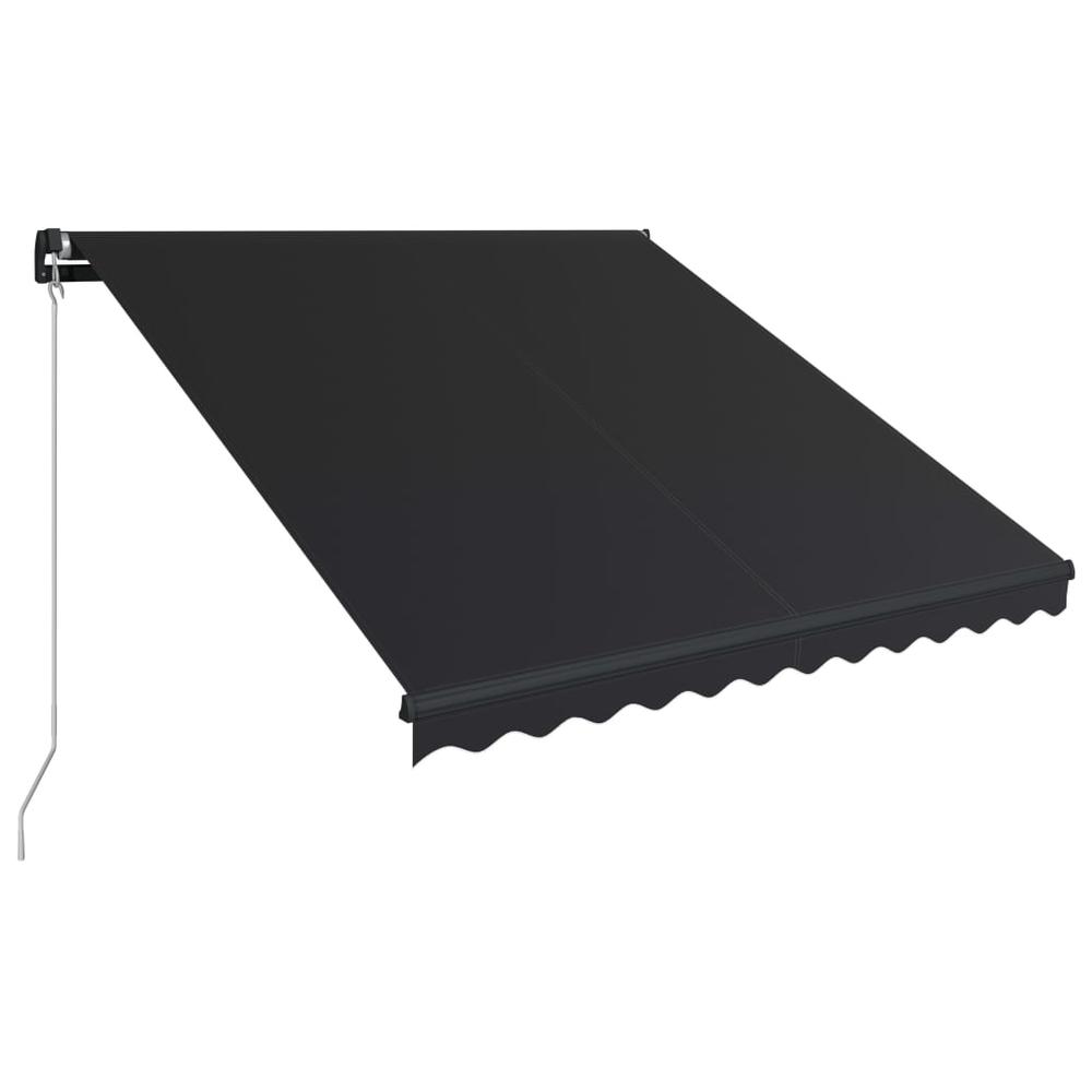 Manual Retractable Awning 118.1"x98.4" Anthracite. Picture 1