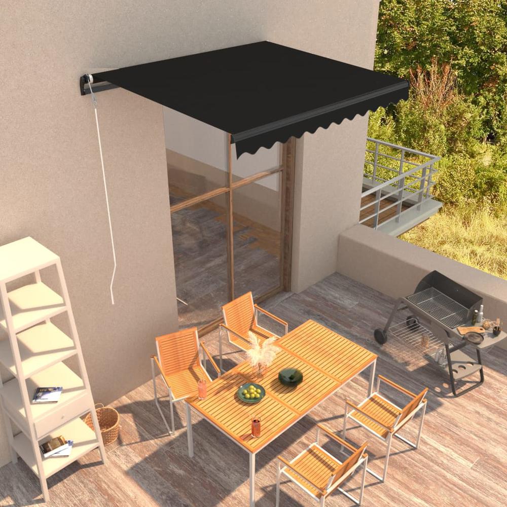Manual Retractable Awning 118.1"x98.4" Anthracite. Picture 8