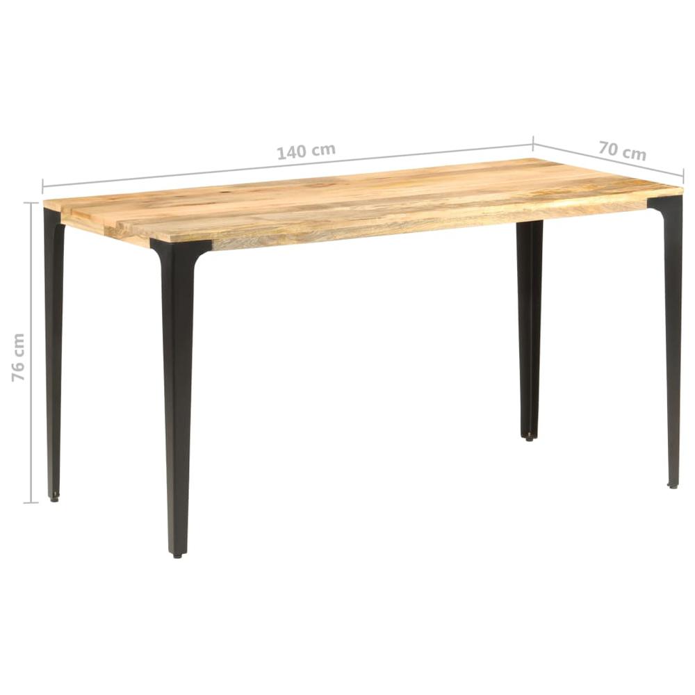 vidaXL Dining Table 55.1"x27.6"x29.9" Solid Mango Wood, 286363. Picture 7