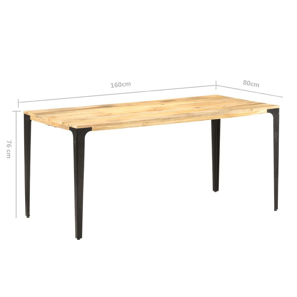 vidaXL Dining Table 63"x31.5"x29.9" Solid Mango Wood. Picture 5