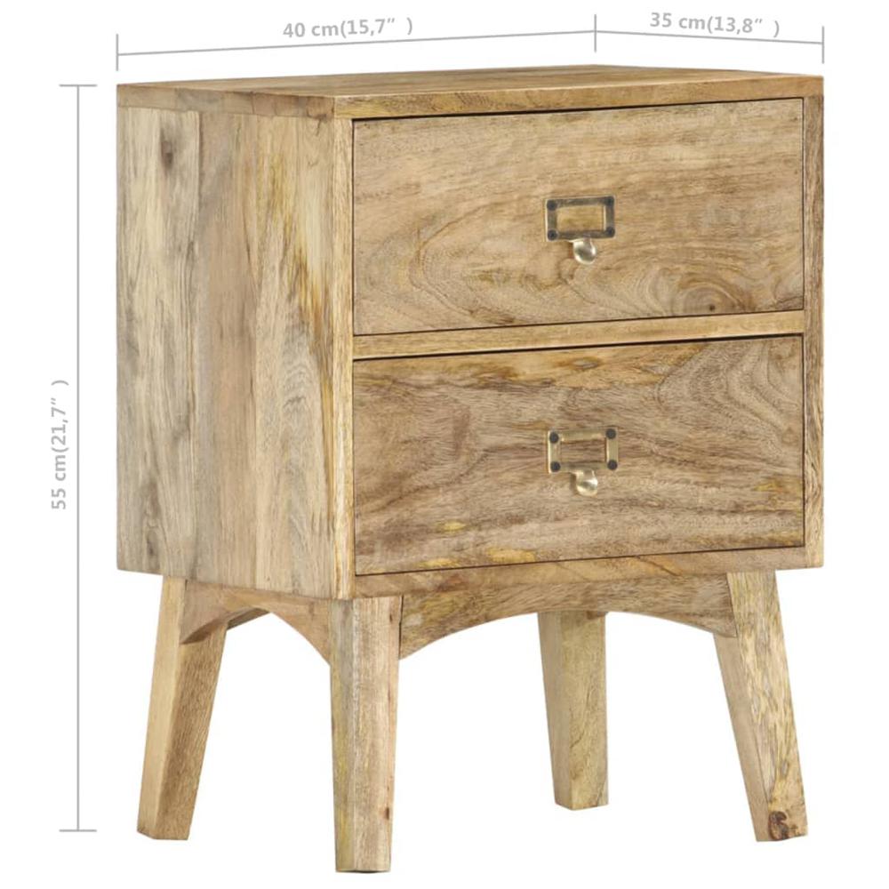 vidaXL Bedside Cabinet 15.7"x13.8"x21.7" Solid Mango Wood. Picture 7