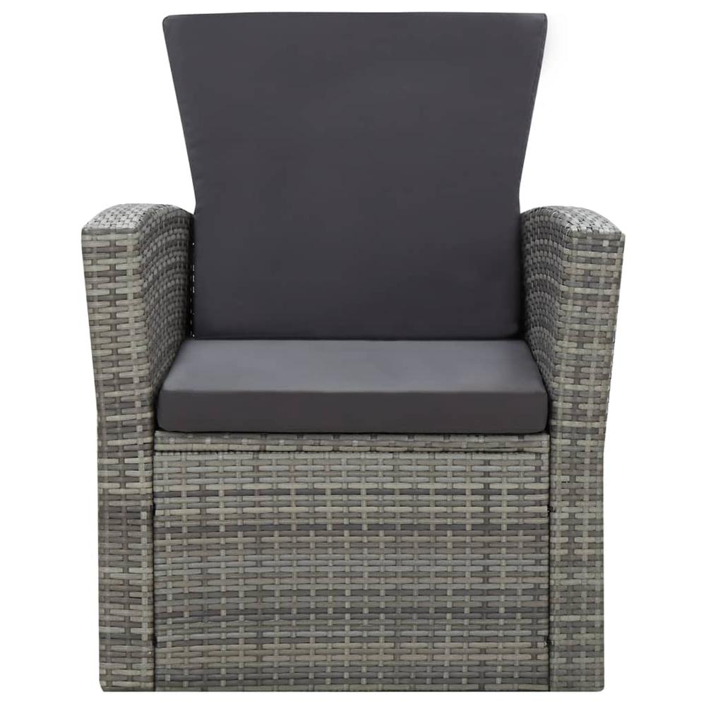 vidaXL 4 Piece Garden Lounge Set with Cushions Poly Rattan Gray, 46086. Picture 3