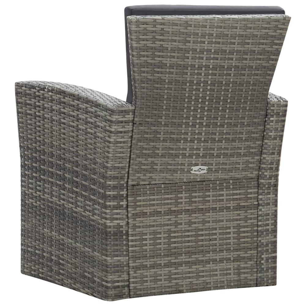 vidaXL 4 Piece Garden Lounge Set with Cushions Poly Rattan Gray, 46086. Picture 5