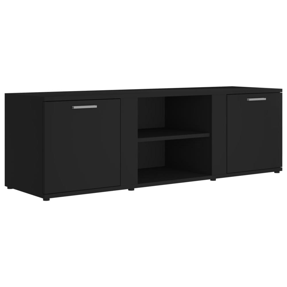 vidaXL TV Cabinet Black 47.2"x13.4"x14.6" Chipboard, 801162. Picture 2