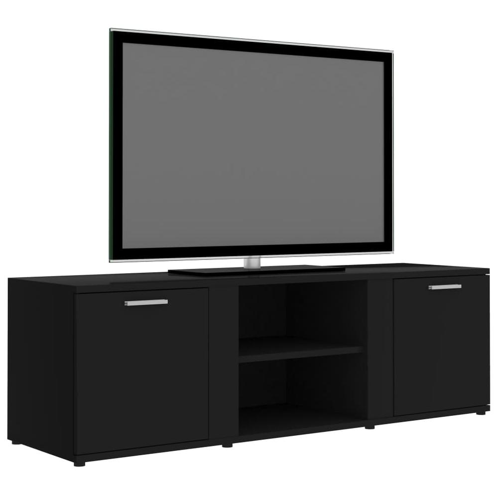 vidaXL TV Cabinet Black 47.2"x13.4"x14.6" Chipboard, 801162. Picture 3