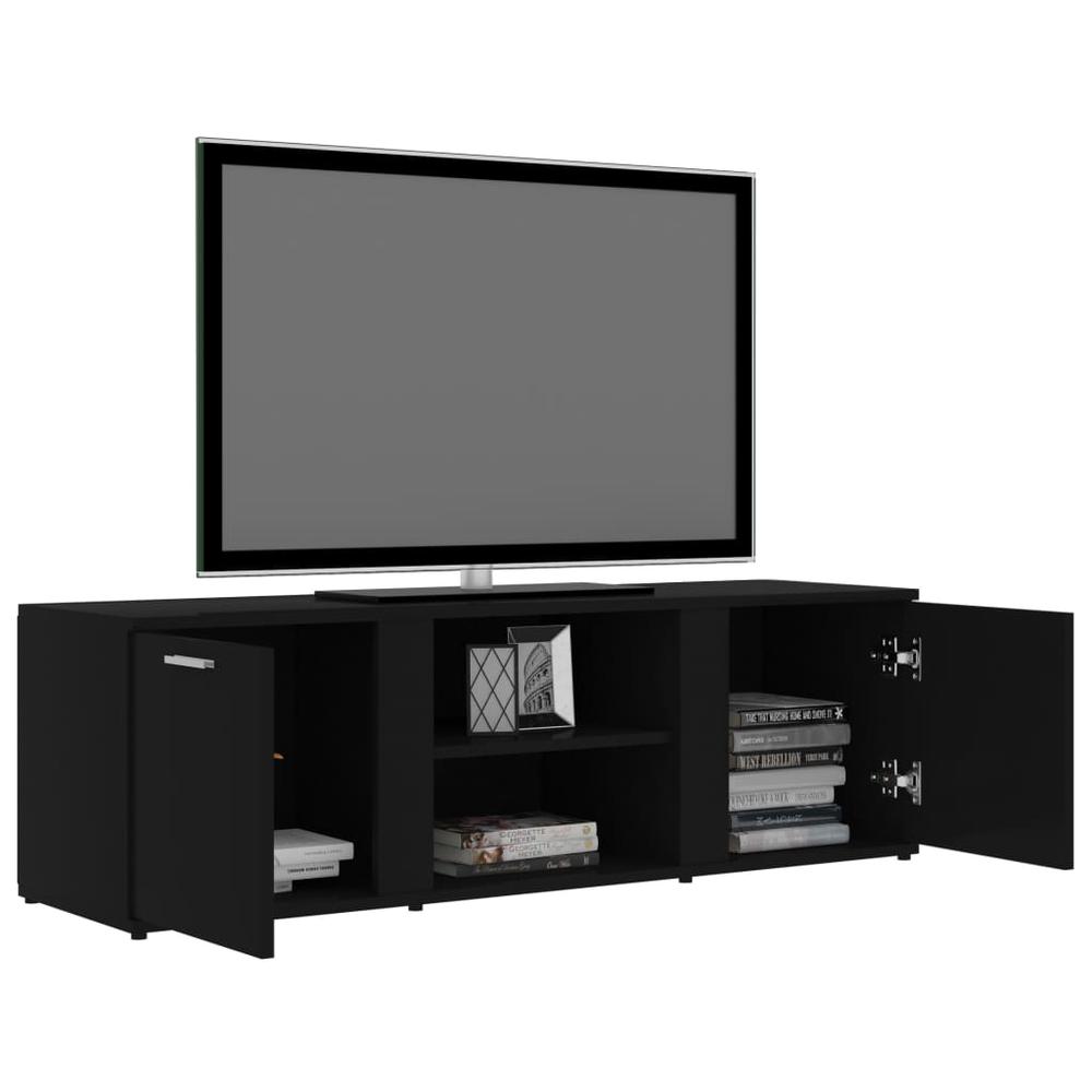 vidaXL TV Cabinet Black 47.2"x13.4"x14.6" Chipboard, 801162. Picture 5