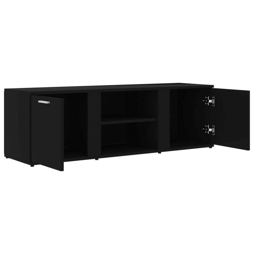 vidaXL TV Cabinet Black 47.2"x13.4"x14.6" Chipboard, 801162. Picture 6