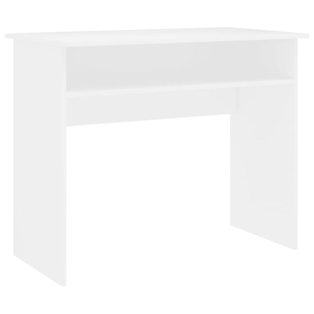 vidaXL Desk White 35.4"x19.6"x29.1" Chipboard, 801170. Picture 2