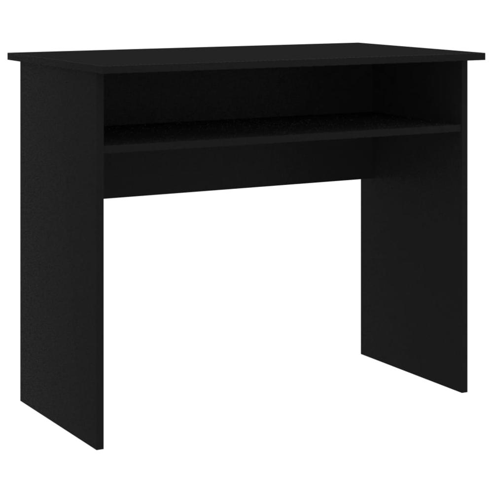vidaXL Desk Black 35.4"x19.6"x29.1"Chipboard, 801171. Picture 2