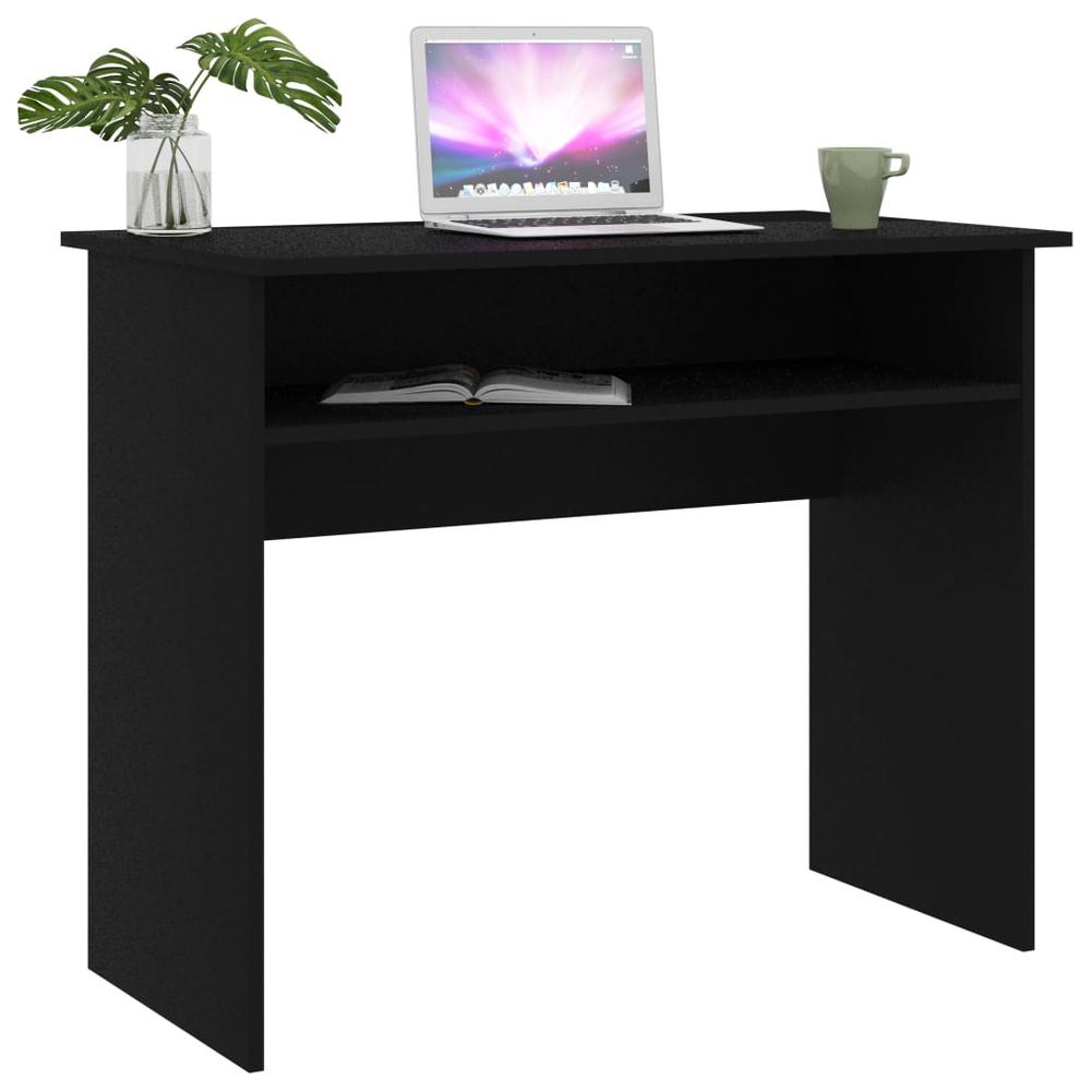 vidaXL Desk Black 35.4"x19.6"x29.1"Chipboard, 801171. Picture 3