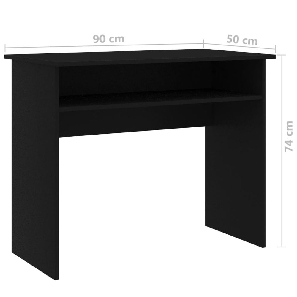 vidaXL Desk Black 35.4"x19.6"x29.1"Chipboard, 801171. Picture 6
