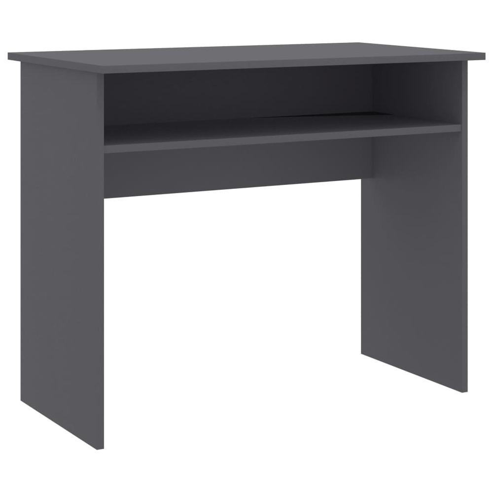 vidaXL Desk Gray 35.4"x19.6"x29.1"Chipboard, 801172. Picture 2
