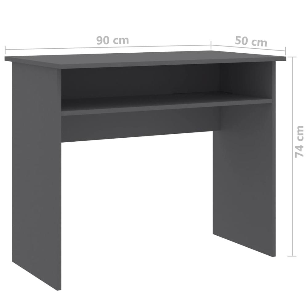 vidaXL Desk Gray 35.4"x19.6"x29.1"Chipboard, 801172. Picture 6