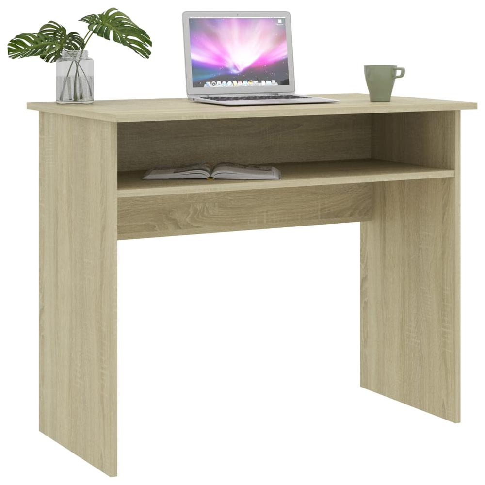 vidaXL Desk Sonoma Oak 35.4"x19.6"x29.1"Chipboard, 801173. Picture 3