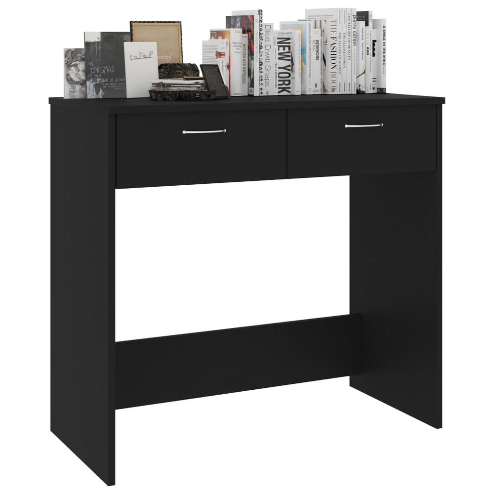 vidaXL Desk Black 31.5"x15.7"x29.5" Chipboard, 801356. Picture 3