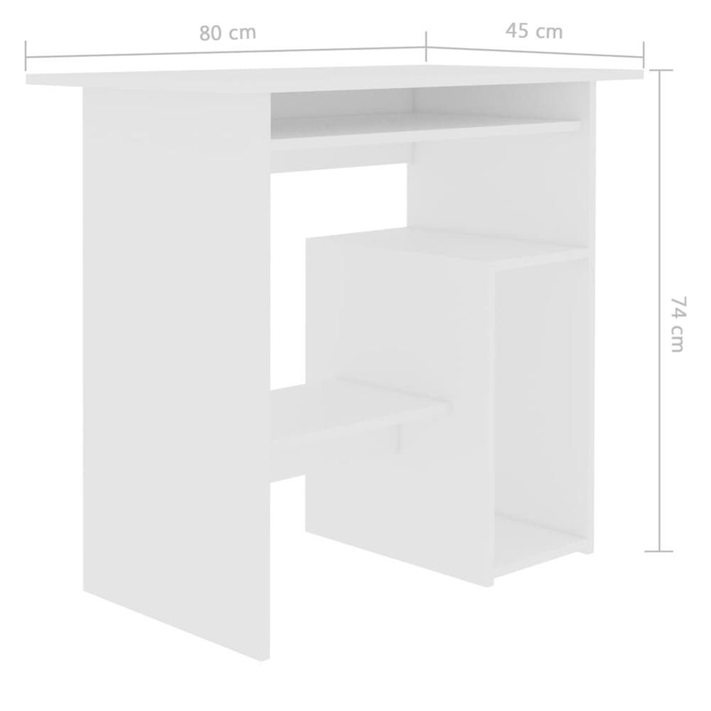 vidaXL Desk White 31.5"x17.7"x29.1" Chipboard, 801364. Picture 7
