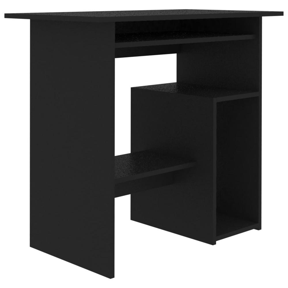 vidaXL Desk Black 31.5"x17.7"x29.1" Chipboard, 801365. Picture 2