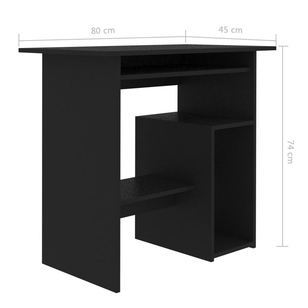 vidaXL Desk Black 31.5"x17.7"x29.1" Chipboard, 801365. Picture 7