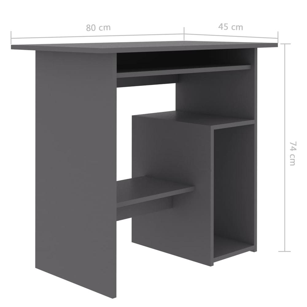 vidaXL Desk Gray 31.5"x17.7"x29.1" Chipboard, 801366. Picture 7