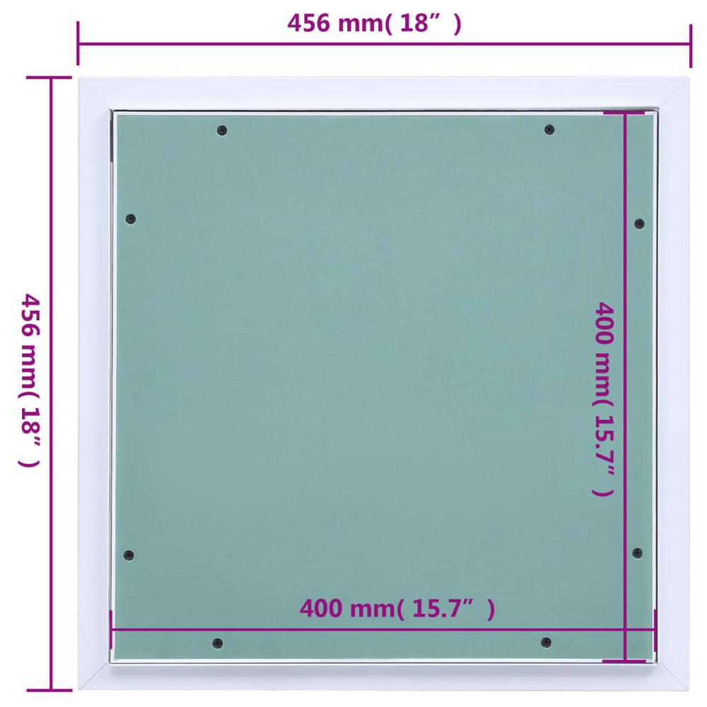 Access Panel with Aluminum Frame and Plasterboard 15.7"x15.7". Picture 8
