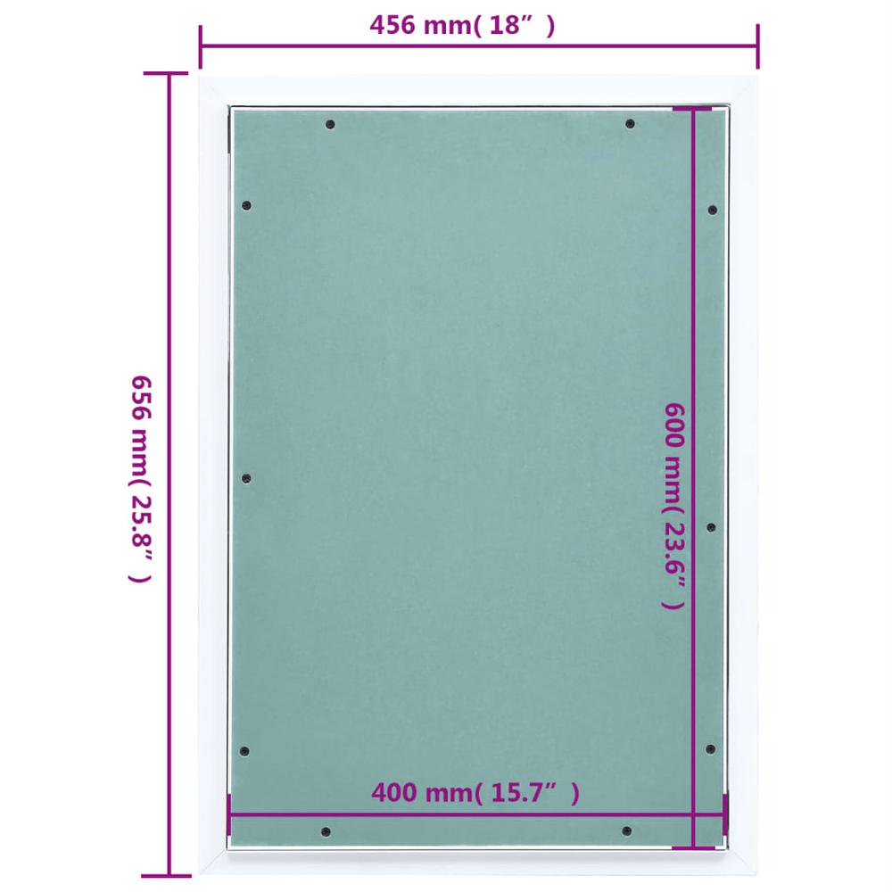 Access Panel with Aluminum Frame and Plasterboard 15.7"x23.6". Picture 8