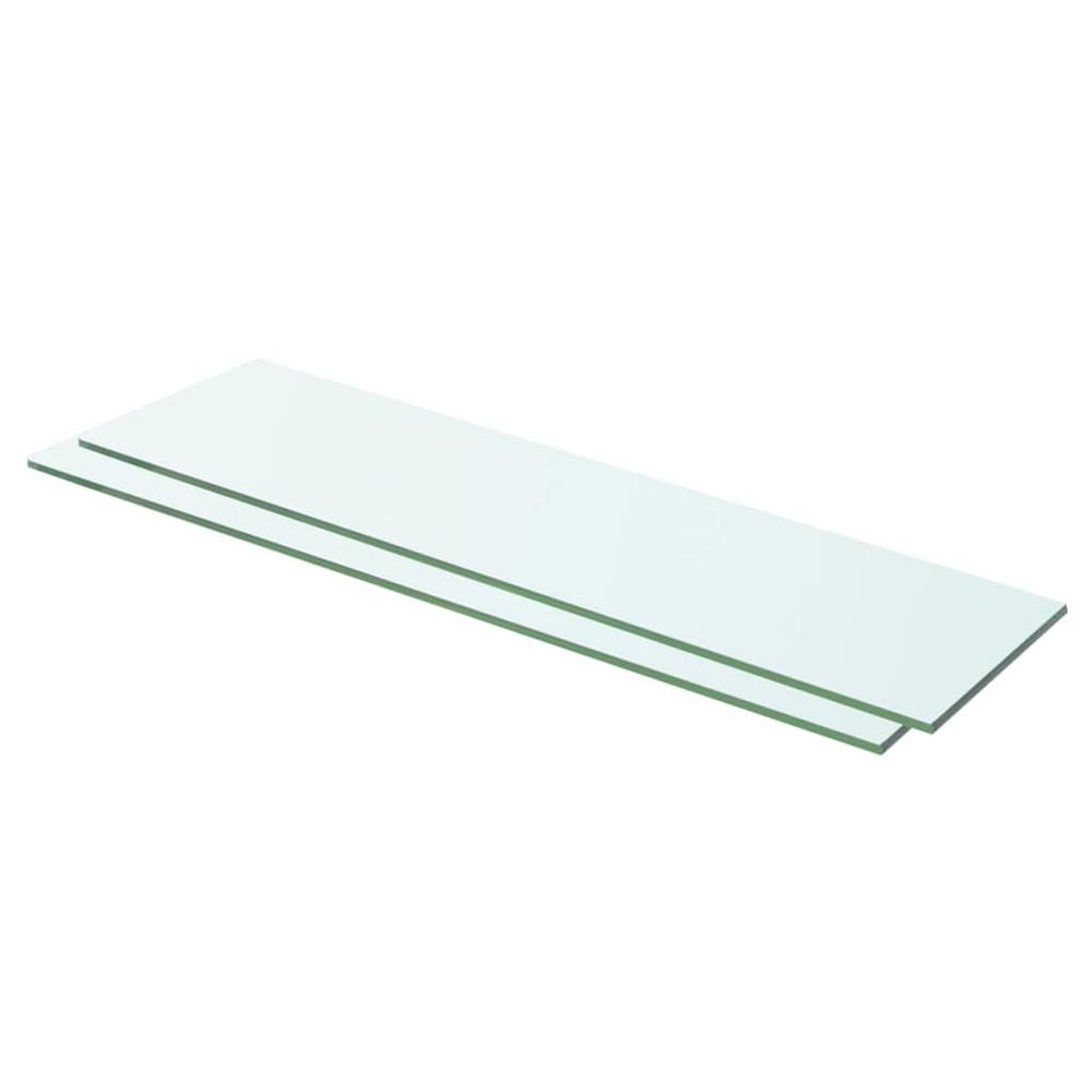 vidaXL Shelves 2 pcs Panel Glass Clear 23.6"x4.7", 3051562. Picture 1