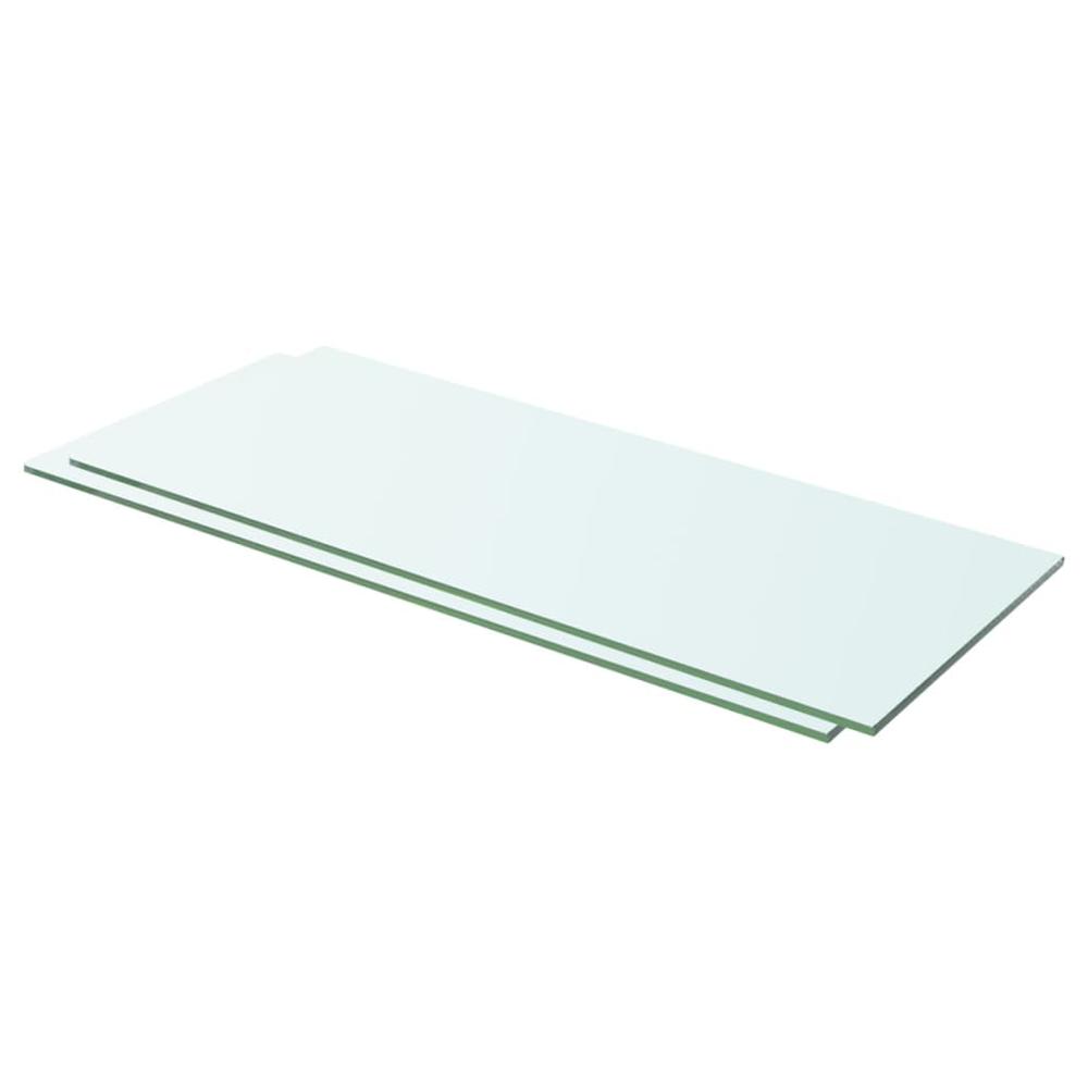 vidaXL Shelves 2 pcs Panel Glass Clear 23.6"x7.9", 3051564. Picture 1