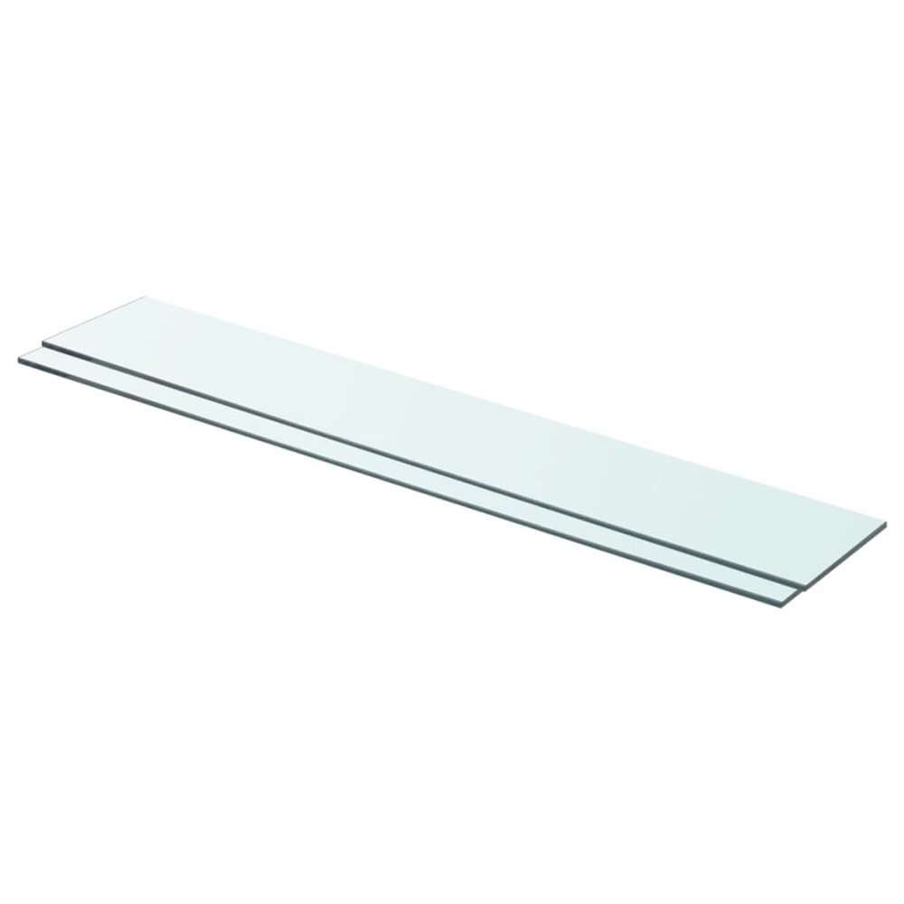 vidaXL Shelves 2 pcs Panel Glass Clear 31.5"x4.7", 3051572. Picture 1