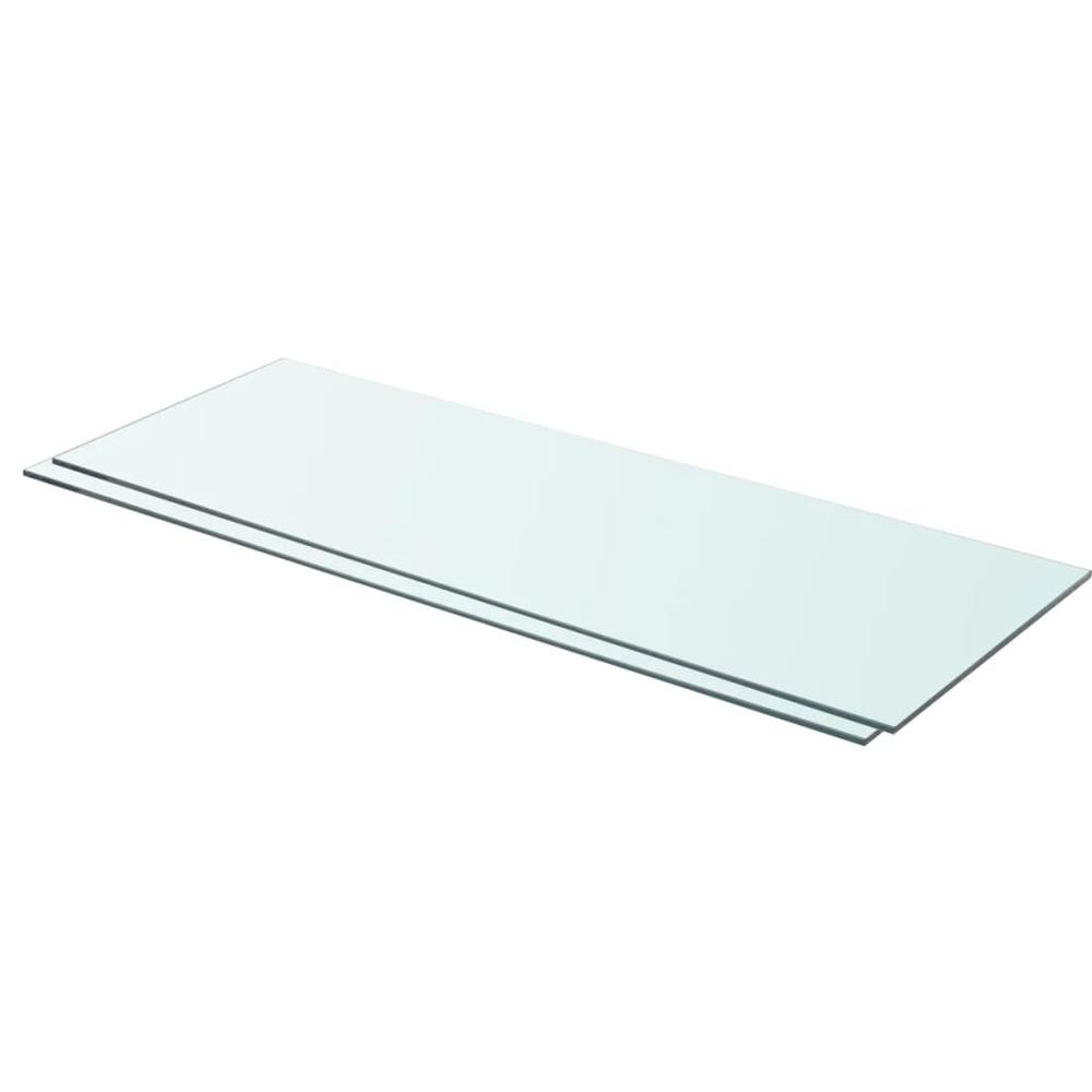 vidaXL Shelves 2 pcs Panel Glass Clear 31.5"x11.8", 3051576. Picture 1