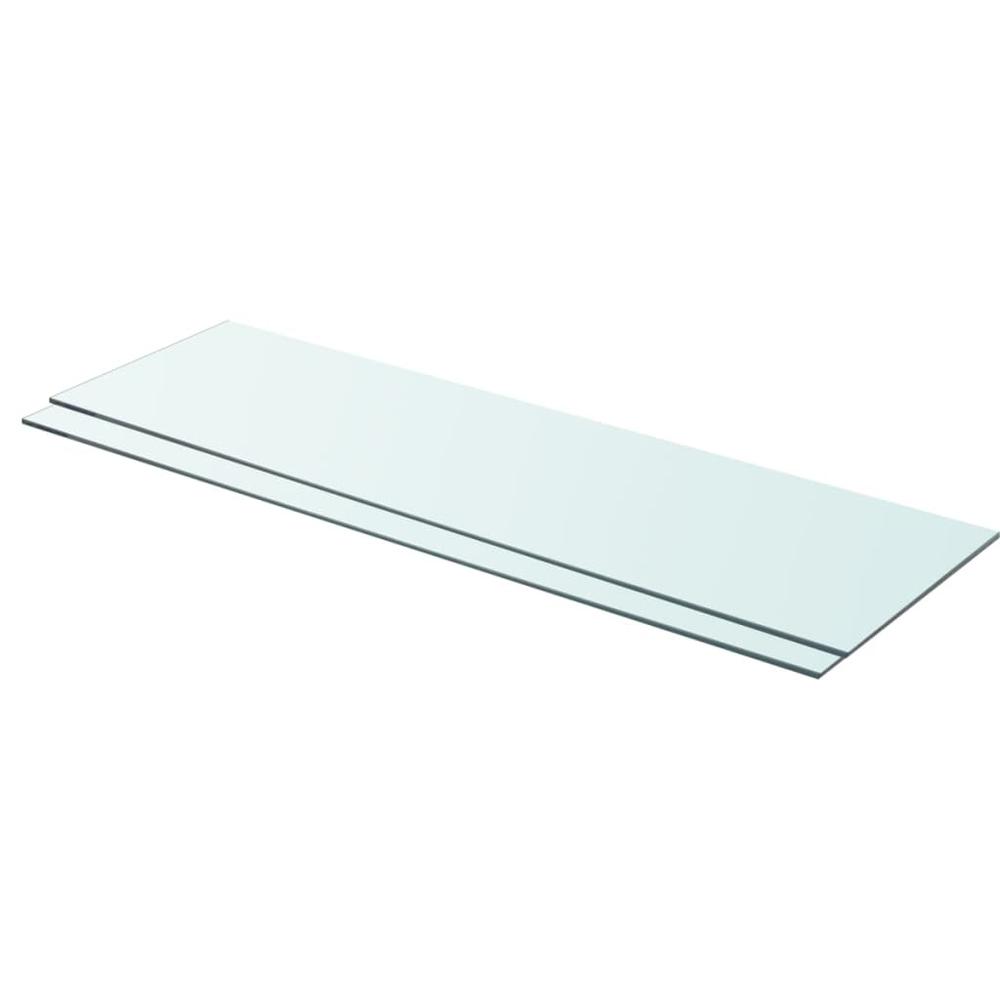 vidaXL Shelves 2 pcs Panel Glass Clear 35.4"x9.8", 3051580. Picture 1
