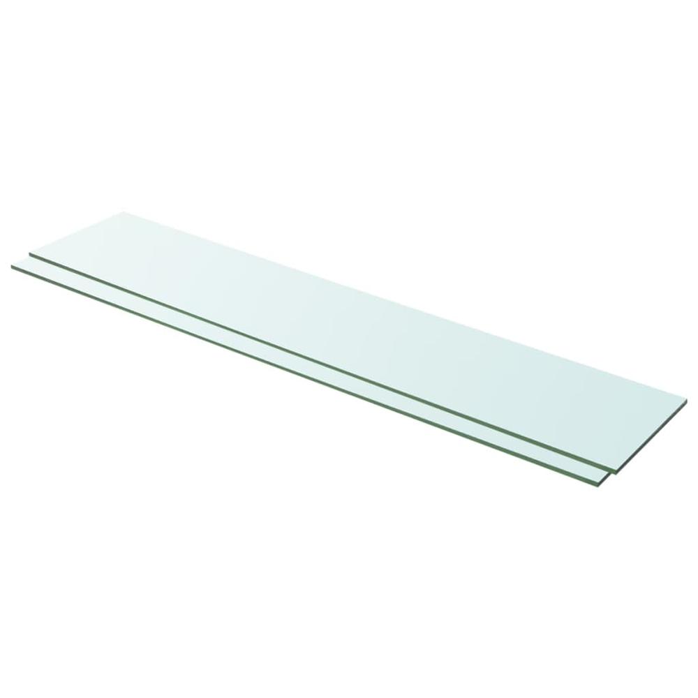 vidaXL Shelves 2 pcs Panel Glass Clear 39.4"x7.9", 3051584. Picture 1