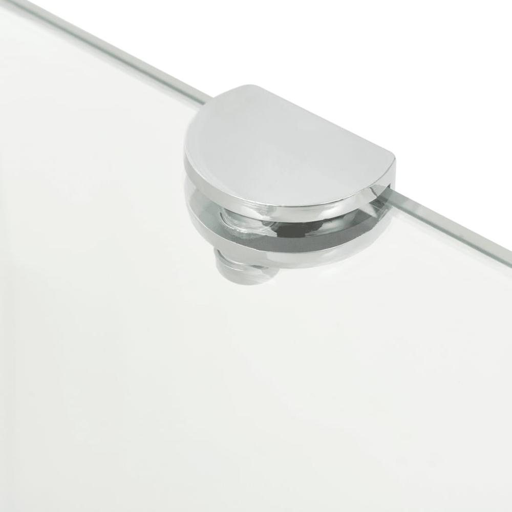 vidaXL Corner Shelves 2 pcs with Chrome Supports Glass Clear 9.8"x9.8", 3051592. Picture 5