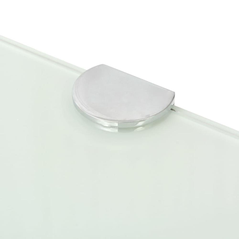vidaXL Corner Shelves 2 pcs with Chrome Supports Glass White 9.8"x9.8", 3051598. Picture 6