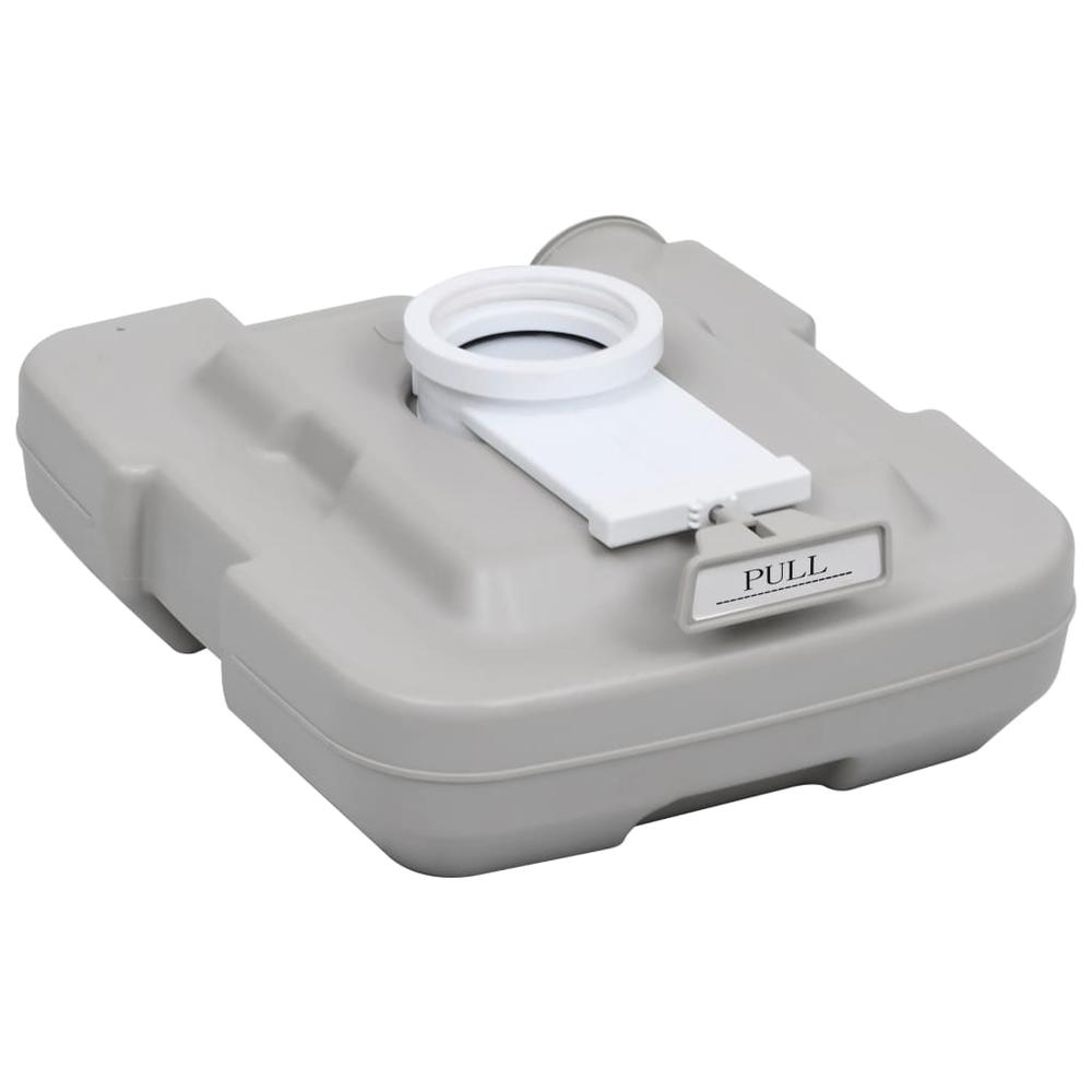 vidaXL Portable Camping Toilet Gray 2.6+2.6 gal, 30136. Picture 9