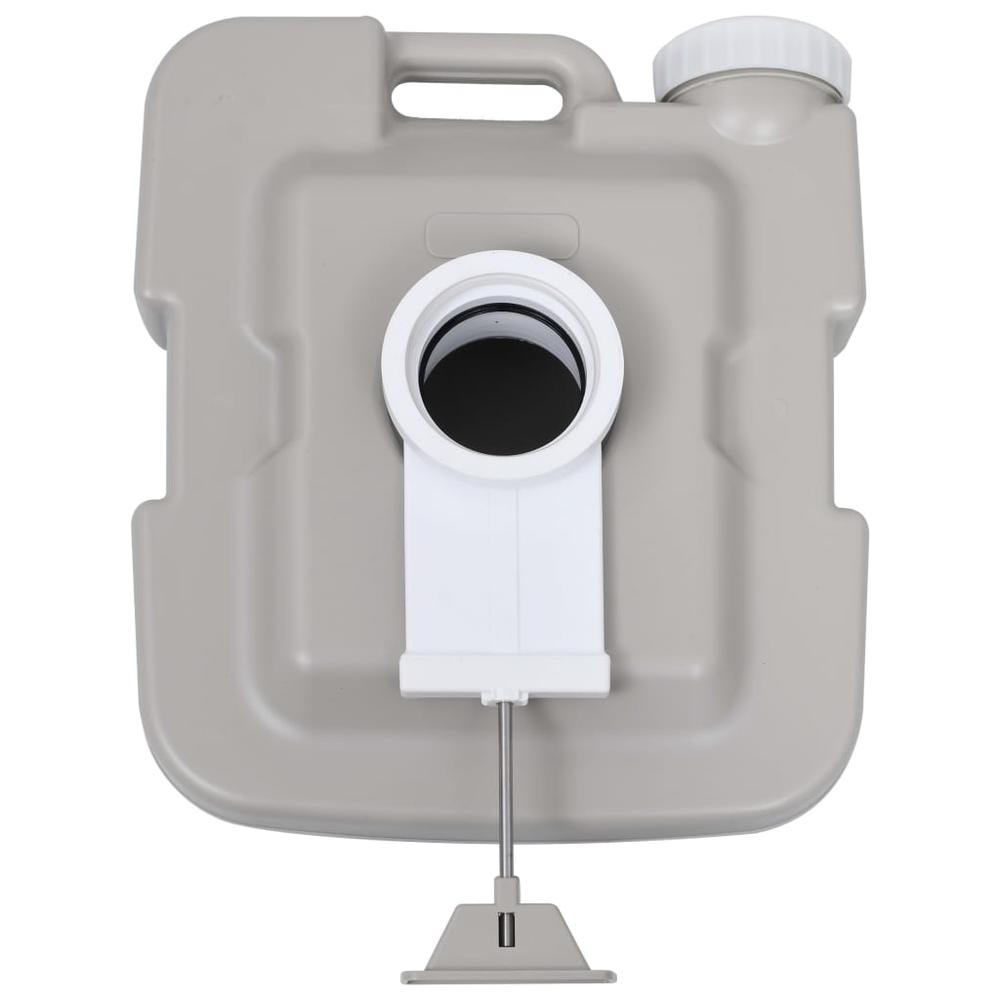 vidaXL Portable Camping Toilet Gray 2.6+2.6 gal, 30136. Picture 10