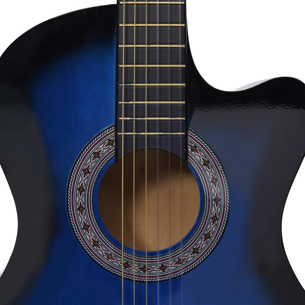 Western Classical Cutaway Guitar with 6 Strings Blue Shaded 38". Picture 4