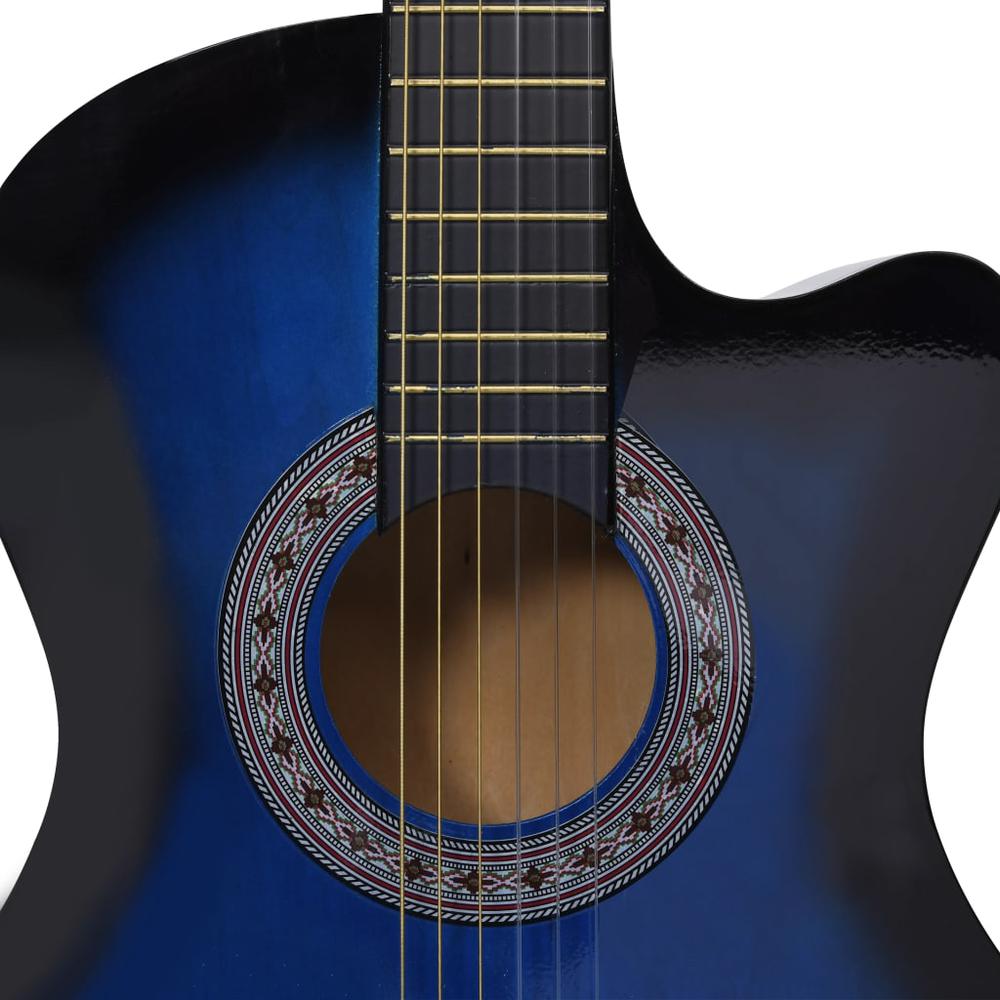 12 Piece Western Classical Guitar Set with 6 Strings Blue 38". Picture 9