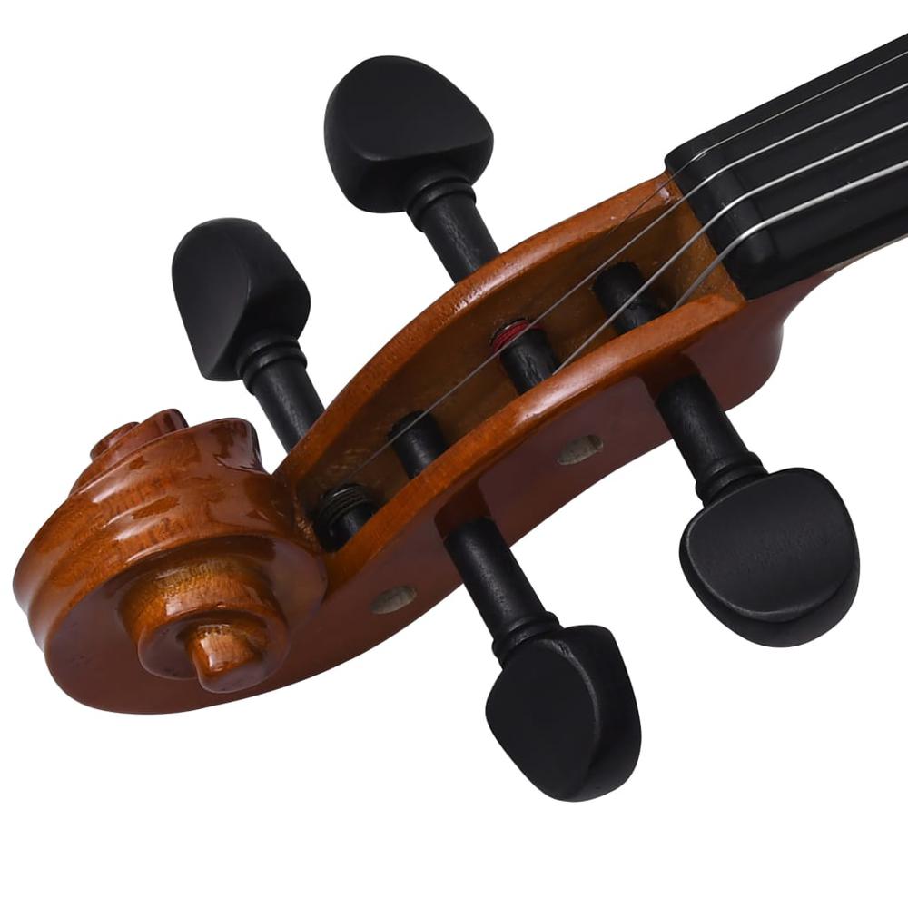 Violin Full Set with Bow and Chin Rest Dark Wood 4/4. Picture 5