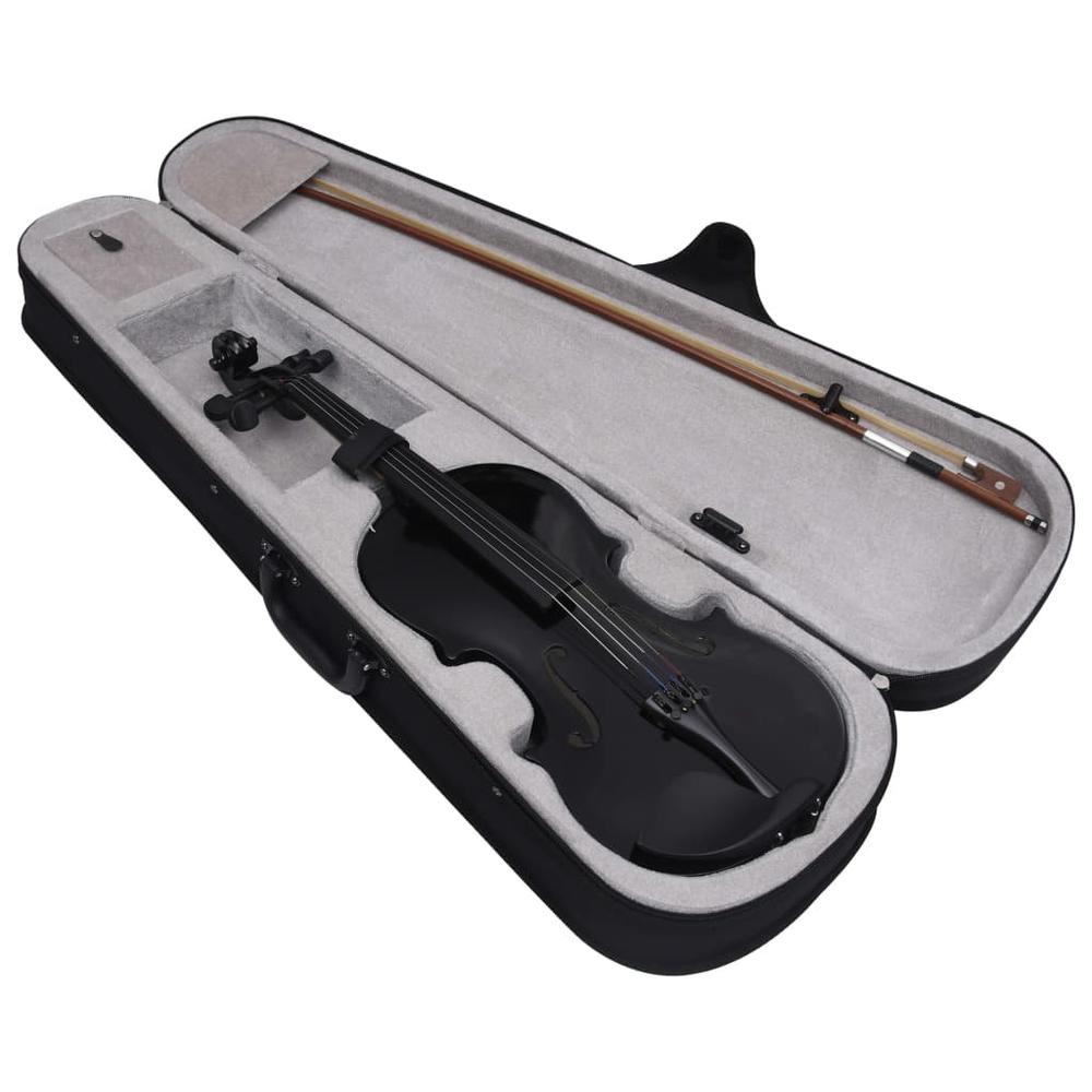 Violin Full Set with Bow and Chin Rest Black 4/4. Picture 1