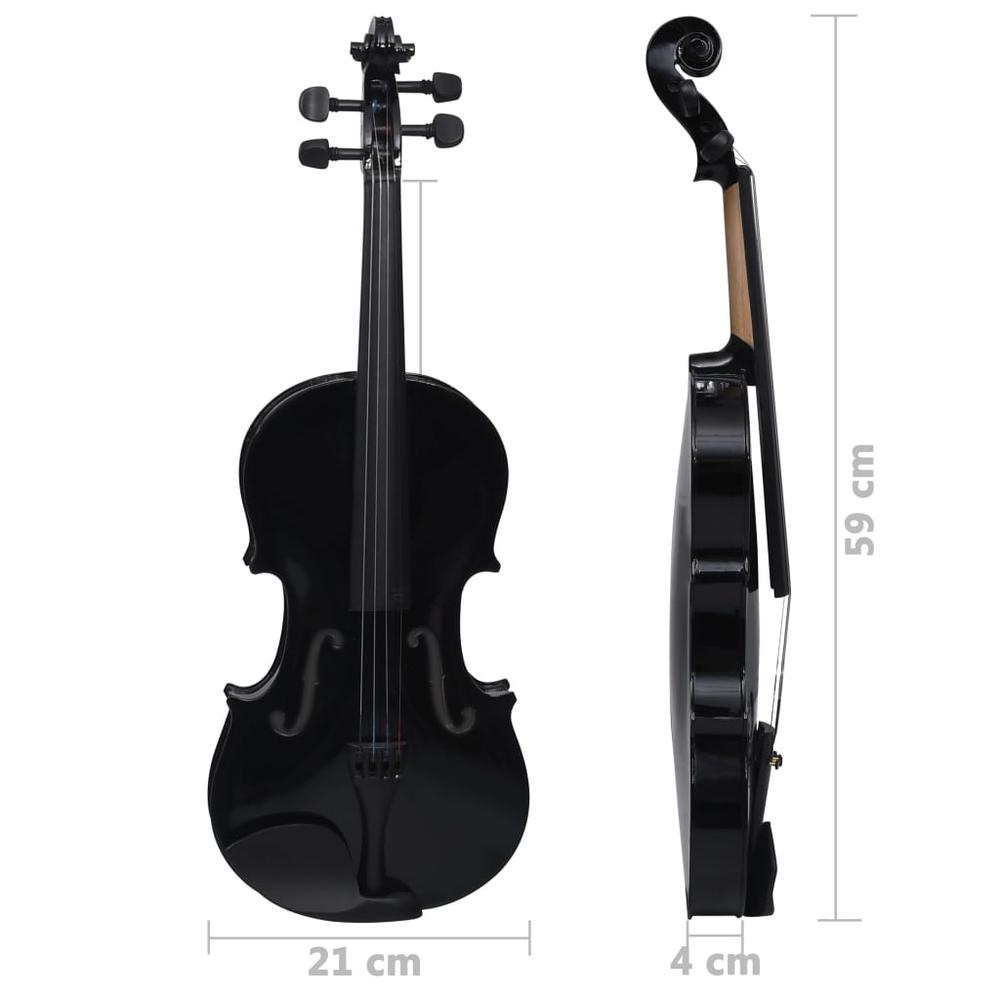 Violin Full Set with Bow and Chin Rest Black 4/4. Picture 10
