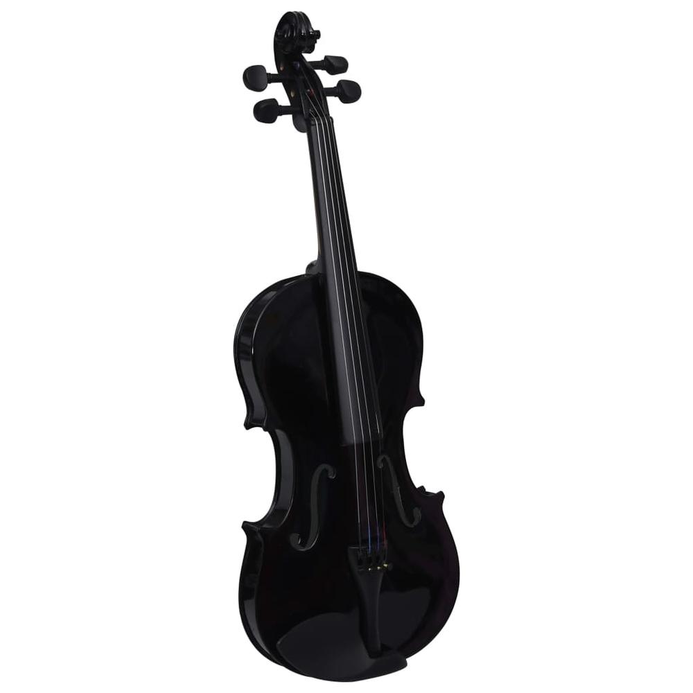 Violin Full Set with Bow and Chin Rest Black 4/4. Picture 2