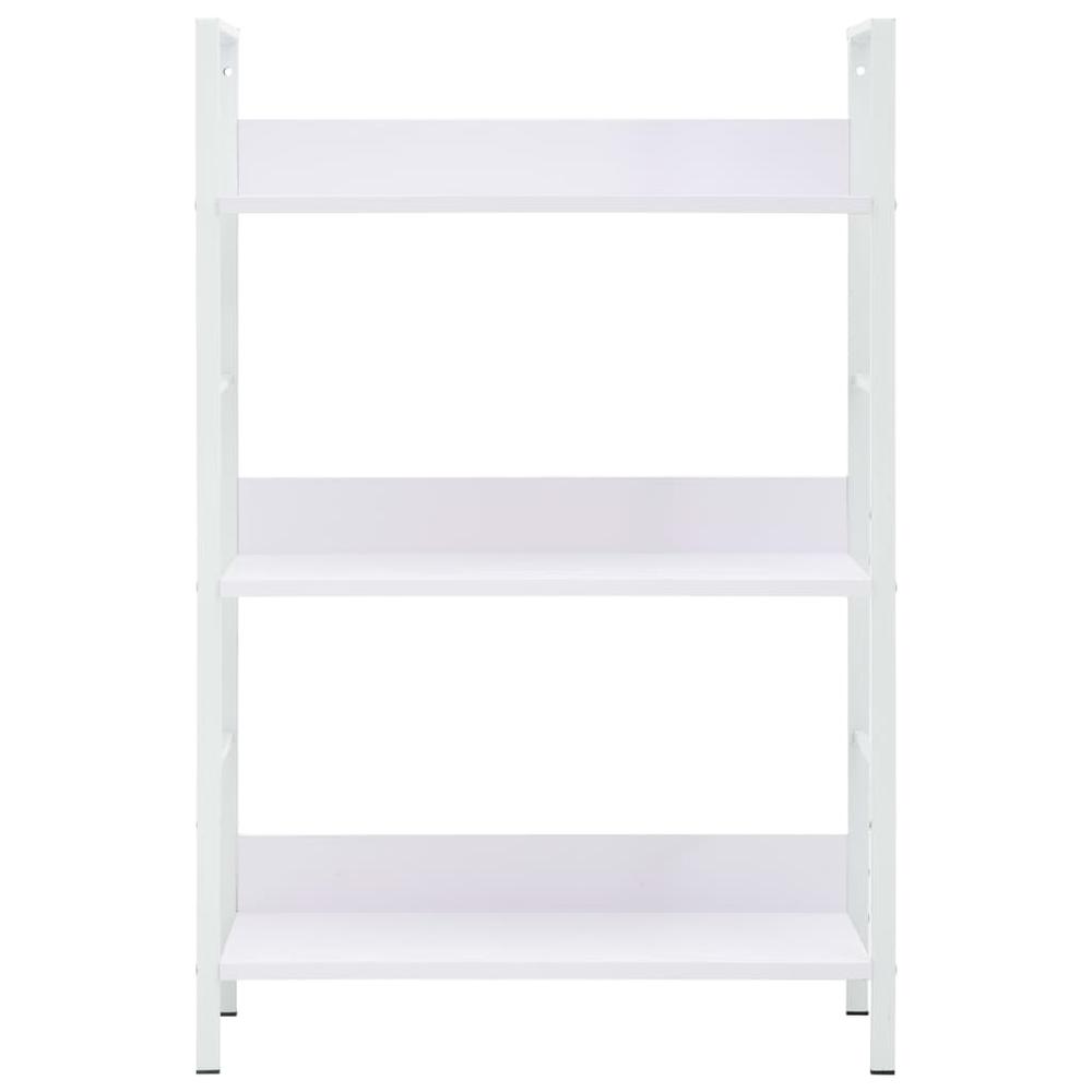 3-Layer Book Shelf White 23.6"x10.9"x35.6" Engineered Wood. Picture 2
