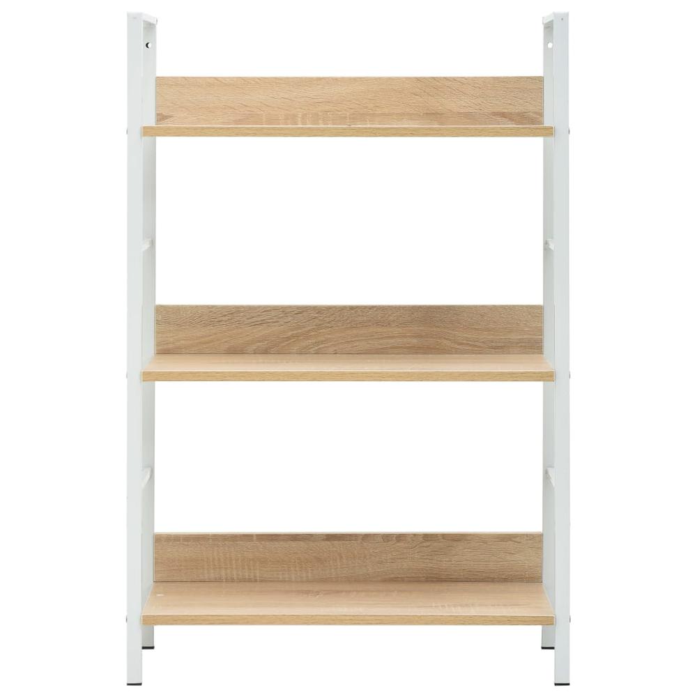 3-Layer Book Shelf Oak 23.6"x10.9"x35.6" Engineered Wood. Picture 2