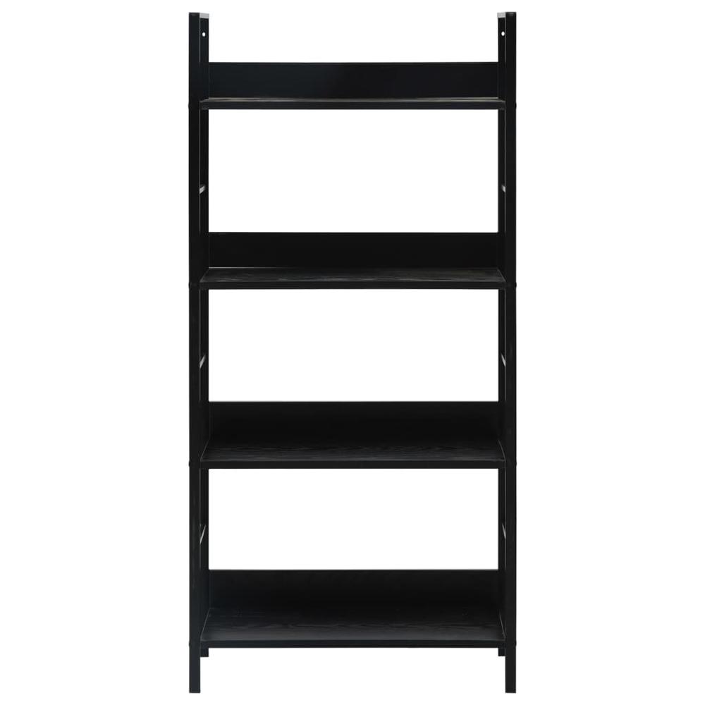 4-Layer Book Shelf Black 23.6"x10.9"x49" Engineered Wood. Picture 2