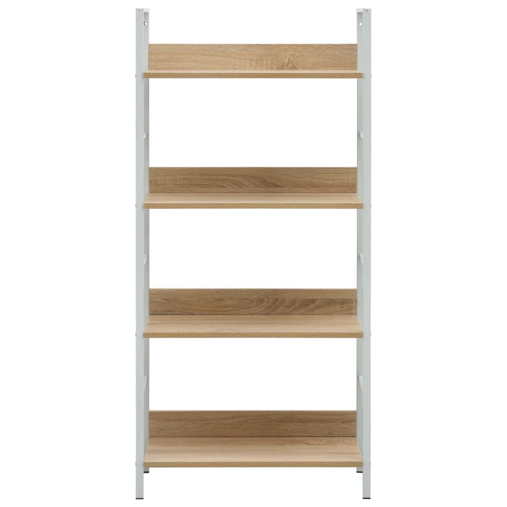 4-Layer Book Shelf Oak 23.6"x10.9"x49" Engineered Wood. Picture 2