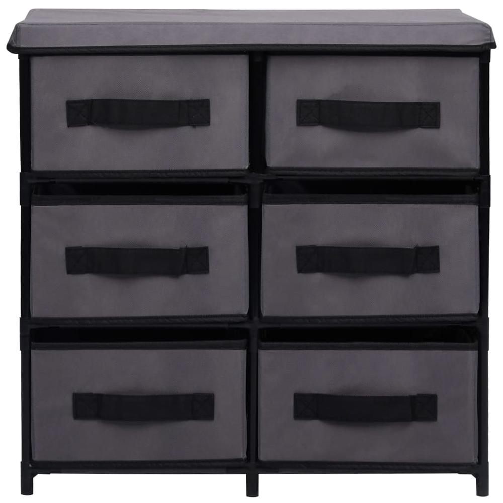 Storage Cabinet with 6 Drawers 21.7"x11.4"x21.7" Gray Steel. Picture 2