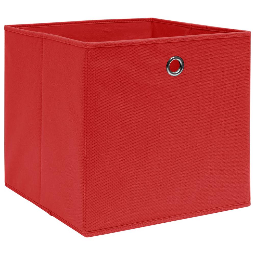 Storage Boxes 4 pcs Red 12.6"x12.6"x12.6" Fabric. Picture 1