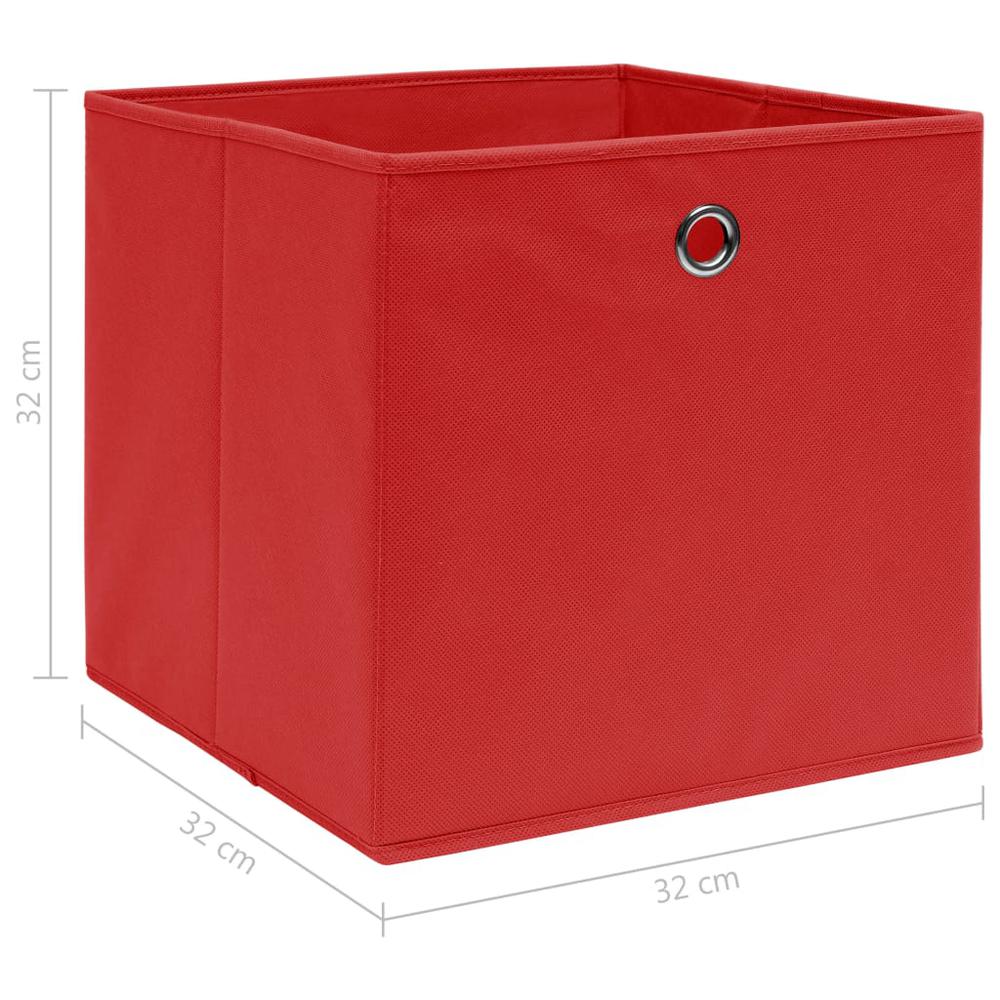 Storage Boxes 4 pcs Red 12.6"x12.6"x12.6" Fabric. Picture 4